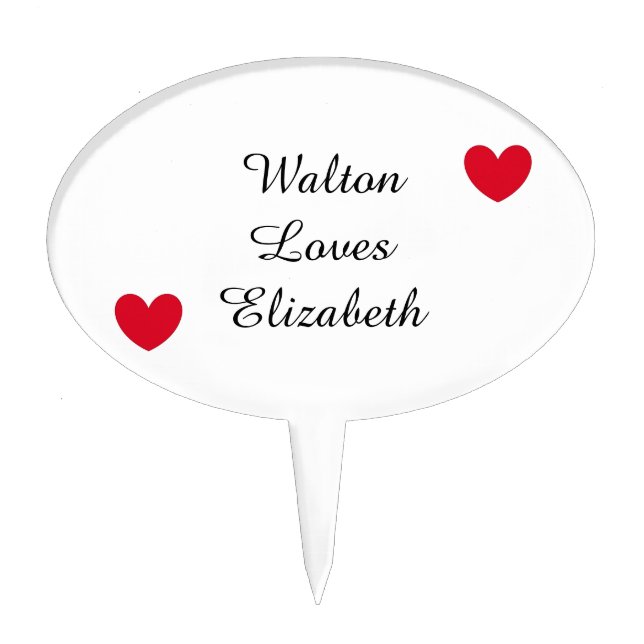 Loving Hearts Cake Topper (Front)