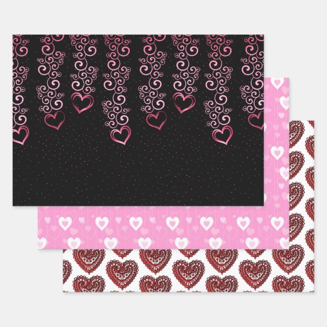 Loving Hearts Collection Wrapping Paper Sheets (Set)