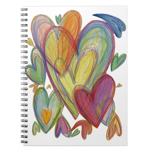 Loving Hearts Colorful Love Art Journal Notebook