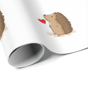 loving hedgehog wrapping paper