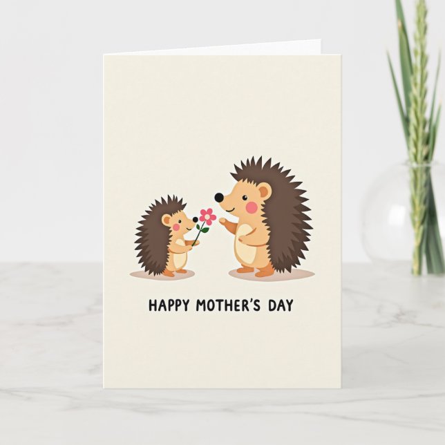Loving Hedgehogs Mothers Day Card (Front)