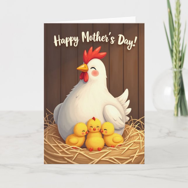Loving Hen Family Scene Card (Front)