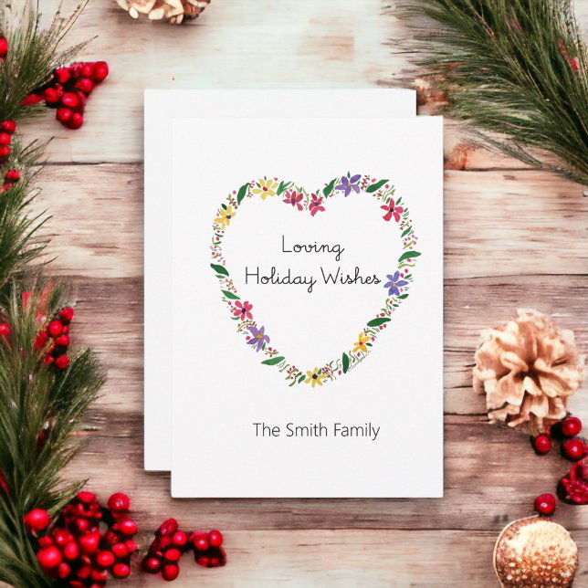 Loving Holiday Wishes with Personalization Card (Send love to family and friends this holiday season)