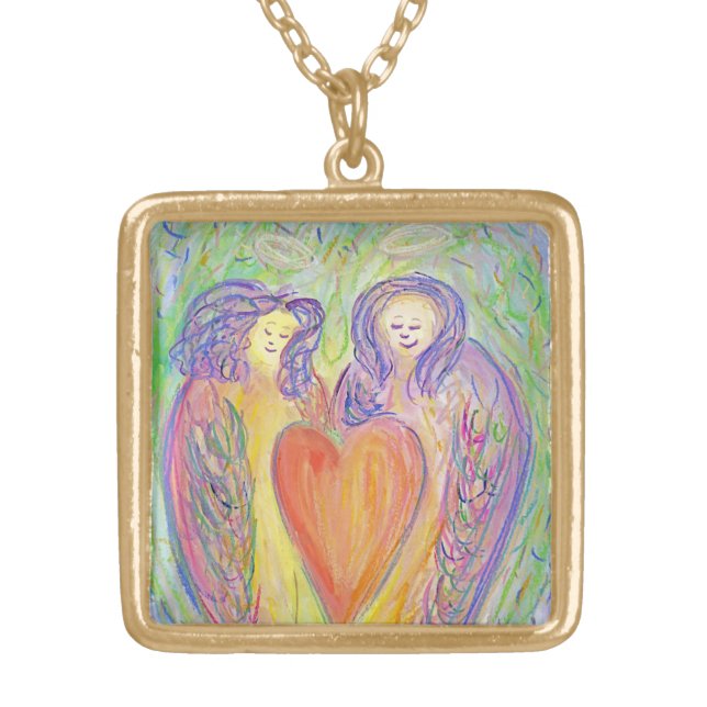 Loving Kind Guardian Angel Jewelry Charm Necklaces (Front)