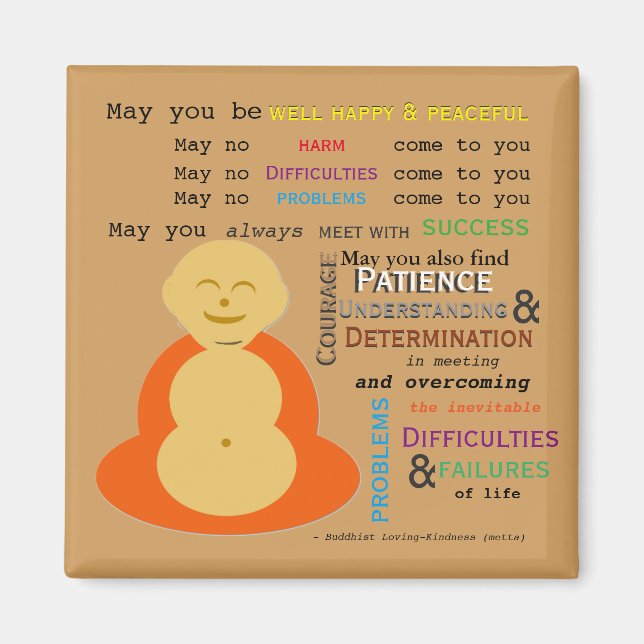 Loving-Kindness Buddhist Metta Magnet (Front)