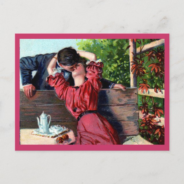 Loving Kiss Valentine Postcard (Front)