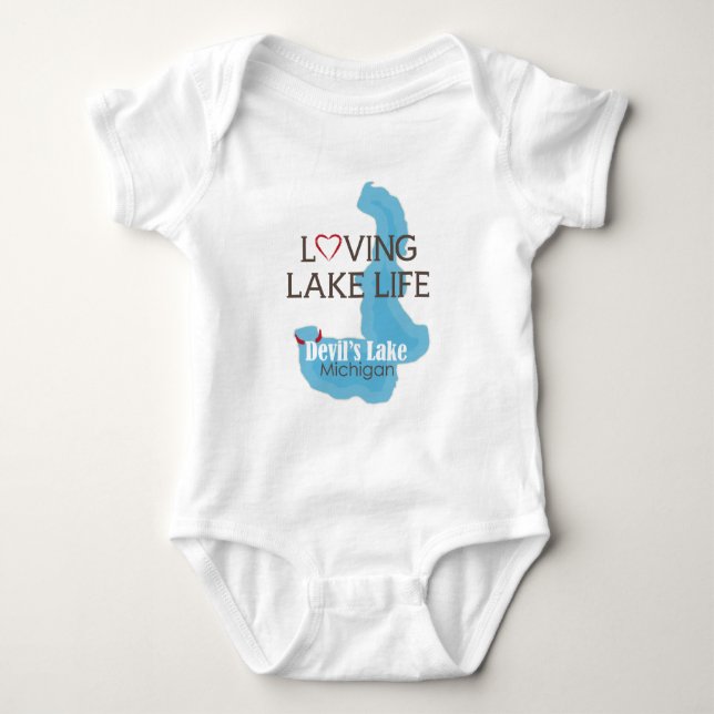 Loving Lake Life, Devil's Lake, Michigan Baby Bodysuit (Front)