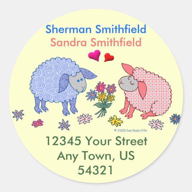 Loving Lambs Classic Round Sticker (Front)