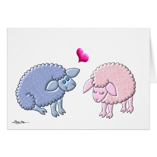 Loving Lambs (No Verse Inside) Cards (Front Horizontal)
