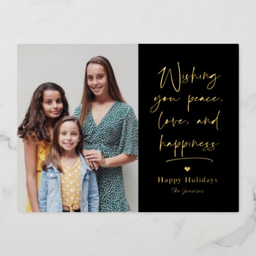 Loving Letter Foil Photo Holiday Postcard