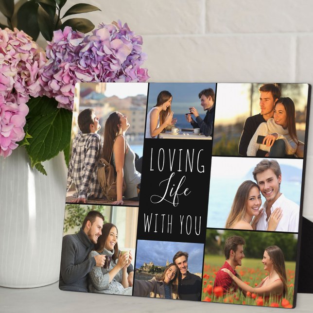 Loving Life With You 7 Photo Collage | Black Plaque (Creator Uploaded)