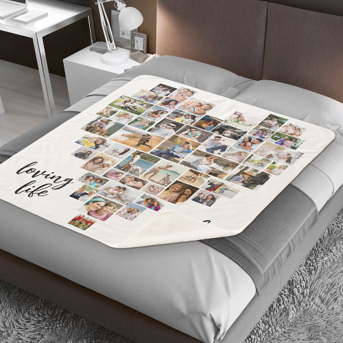 Loving Life with You Heart Shaped 51 Photo Collage