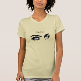 Loving Light Blue Defined Drawing Female Glance T-Shirt