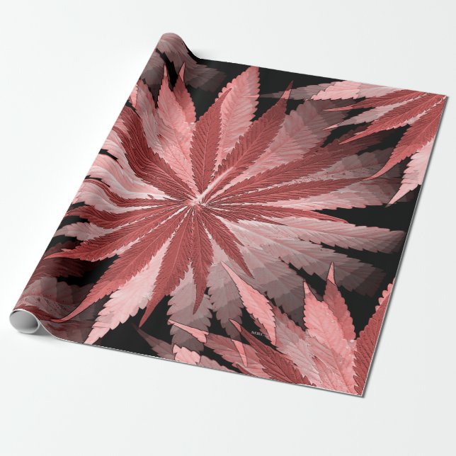 Loving Living Coral Wrapping Paper (Unrolled)
