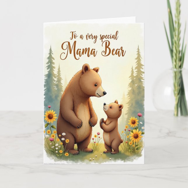 Loving Mama Bear Meadow Card (Front)