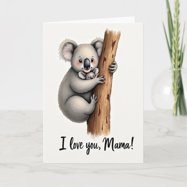 Loving Mama Watercolor Style Card (Front)