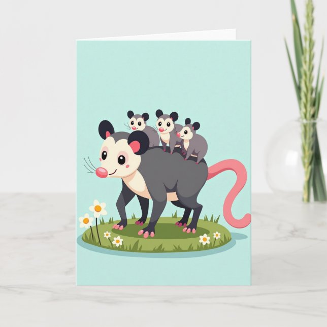 Loving Marsupial Family Card (Front)