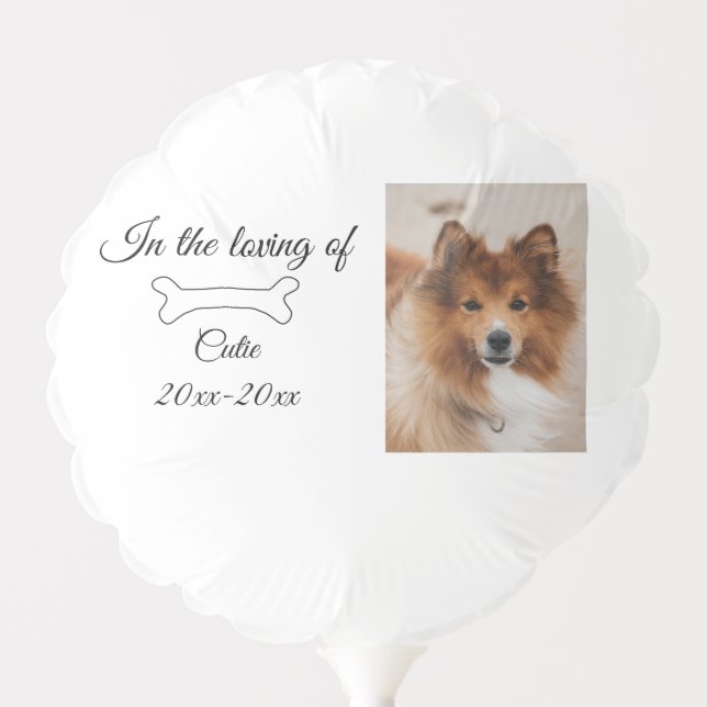 loving memorial keepsake funeral add pet name phot balloon (Front)