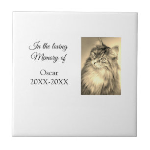 loving memorial keepsake funeral add pet name phot ceramic tile