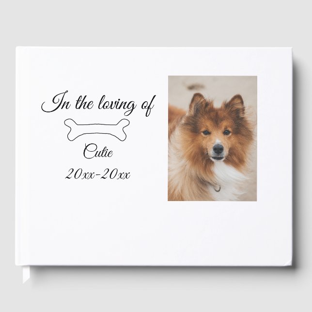 loving memorial keepsake funeral add pet name phot guest book (Front)