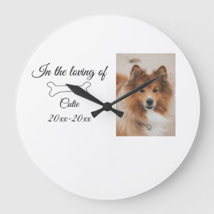 loving memorial keepsake funeral add pet name phot large clock