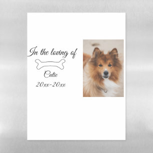 loving memorial keepsake funeral add pet name phot magnetic dry erase sheet