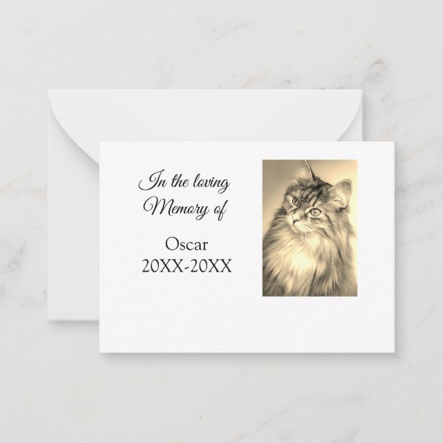 loving memorial keepsake funeral add pet name phot note card (Front)