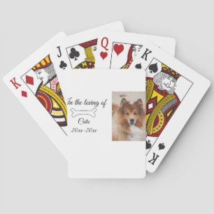 loving memorial keepsake funeral add pet name phot poker cards