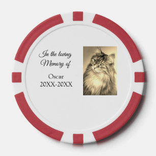 loving memorial keepsake funeral add pet name phot poker chips