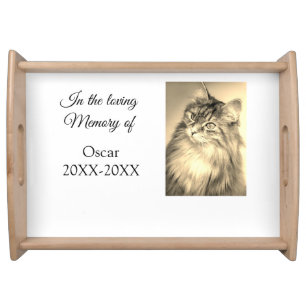 loving memorial keepsake funeral add pet name phot serving tray