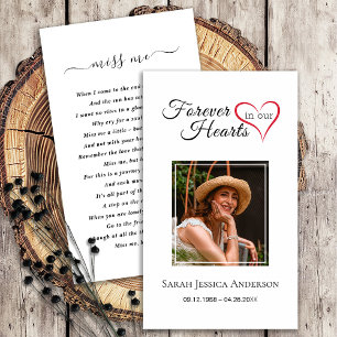 Loving Memorial Prayer Card with Photo