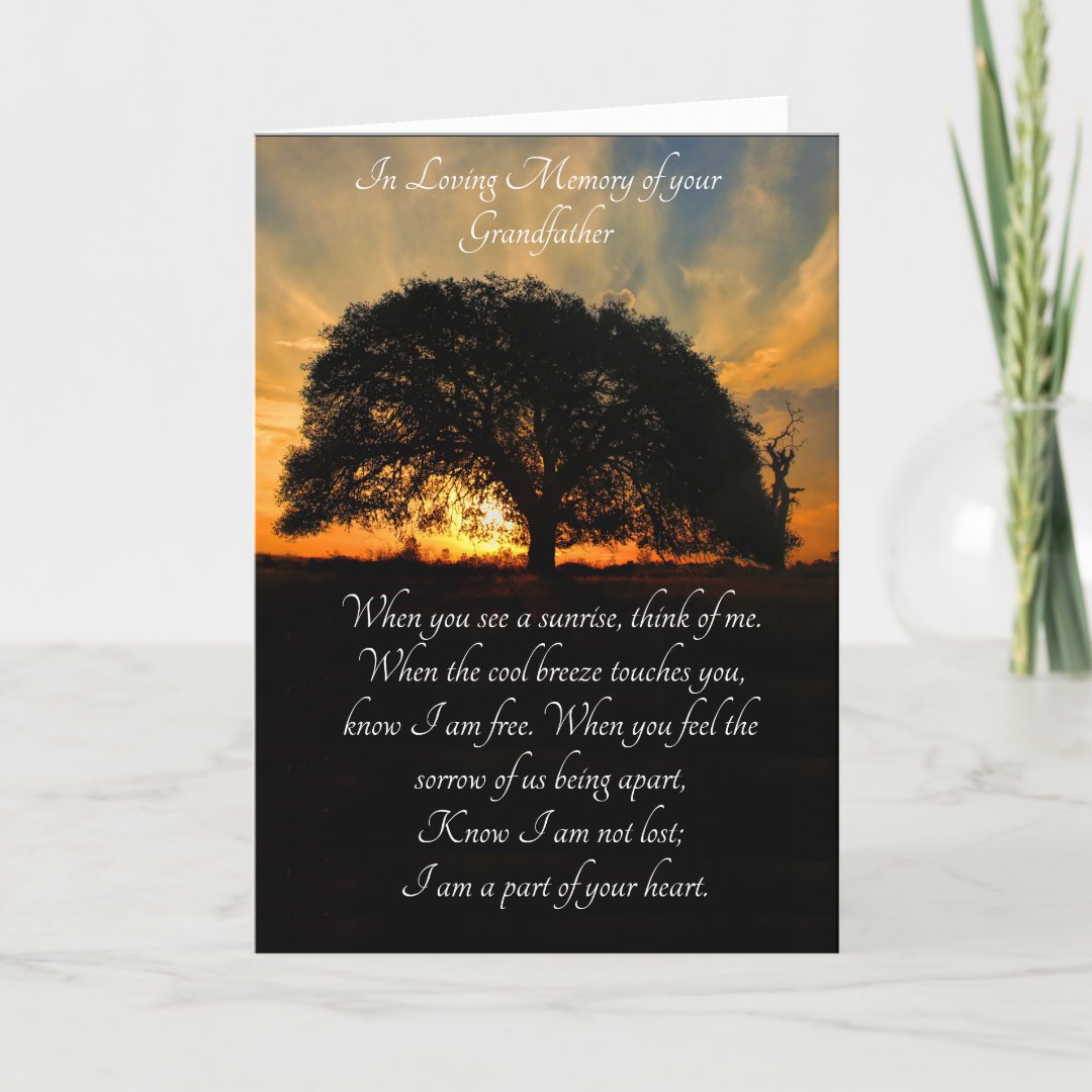 Loving Memorial Sympathy for Grandfather Card | Zazzle