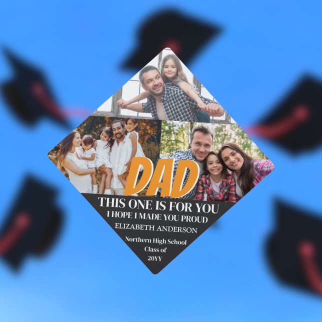 Loving Memory 3 Photo Collage Memorial Graduation Cap Topper (Creator Uploaded)