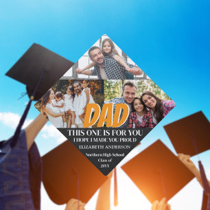 Loving Memory 3 Photo Collage Memorial Graduation Cap Topper