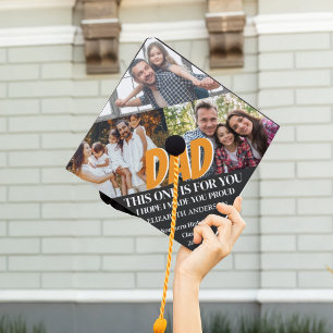 Loving Memory 3 Photo Collage Memorial Graduation Cap Topper