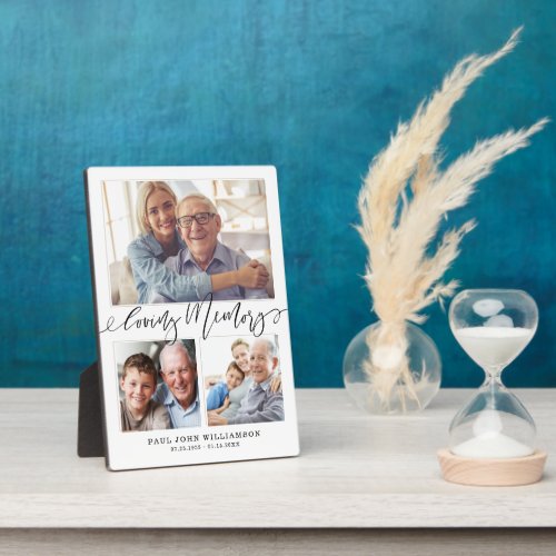 Loving Memory 3 Photo Collage Memorial Keepsake Plaque