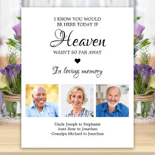 Loving Memory 3 Photo Collage Memorial Wedding  Poster