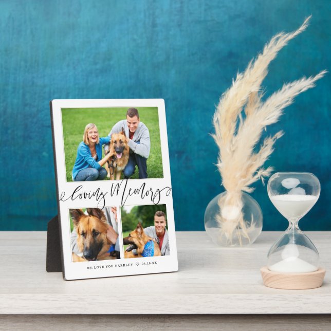 Loving Memory | 3 Photo Pet Memorial Collage Plaque (Side)