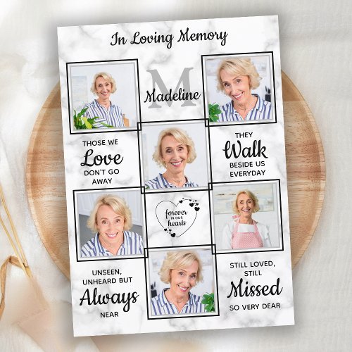 Loving Memory 6 Photo Collage Sympathy Funeral Thank You Card