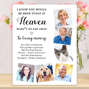 Loving Memory 6 Photo Heaven Wedding Memorial Poster