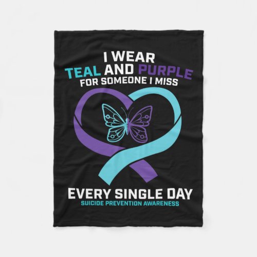 Loving Memory Butterfly Dad Suicide Prevention Awa Fleece Blanket