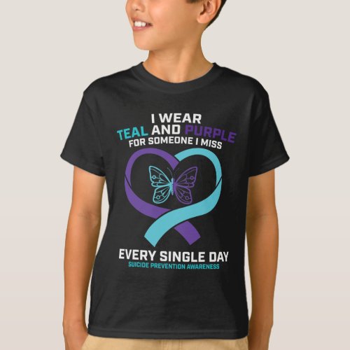 Loving Memory Butterfly Dad Suicide Prevention Awa T_Shirt