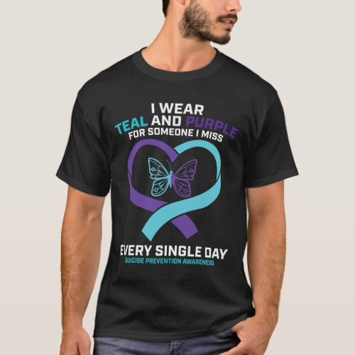 Loving Memory Butterfly Dad Suicide Prevention Awa T_Shirt