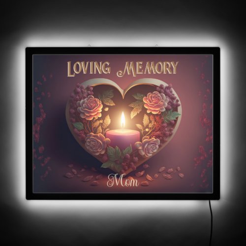 Loving Memory Candle Heart LED Sign