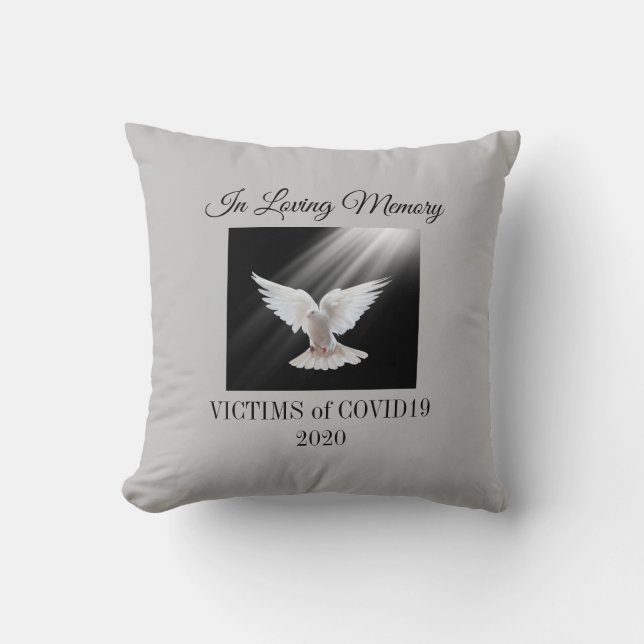 Loving memory, Covid 19 victims, gray Throw Pillow (Front)