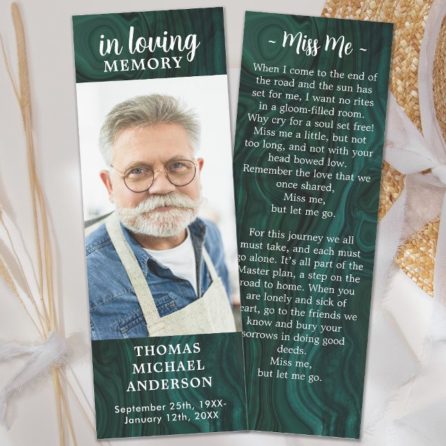Loving Memory Custom Photo Funeral Poem Memorial  Bookmarks (Creator Uploaded)