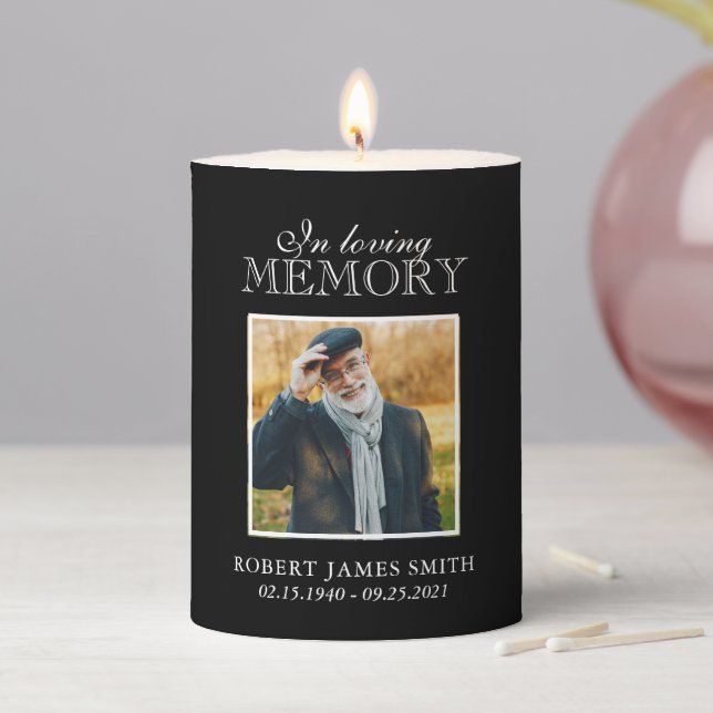 Loving Memory Custom Pillar Candle (In Situ)