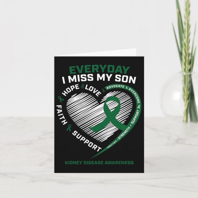 Loving Memory Gifts Miss My Son Kidney Disease Awa Card (Front)