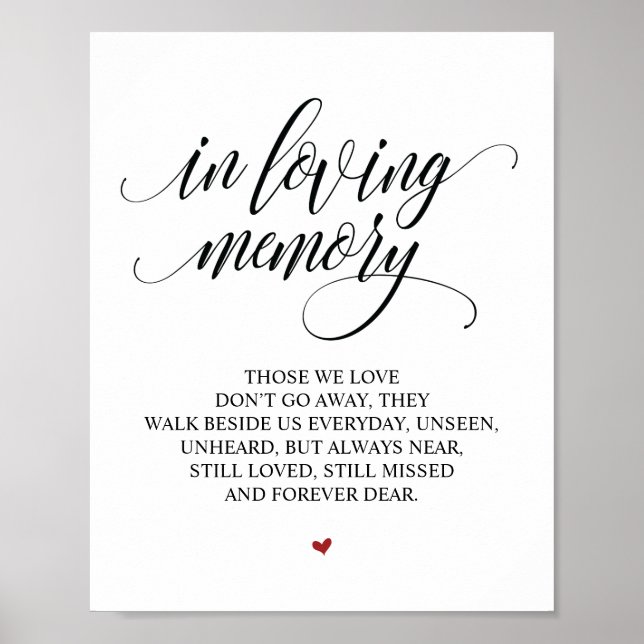 Loving Memory In Our Heart Memorial Sign (Front)