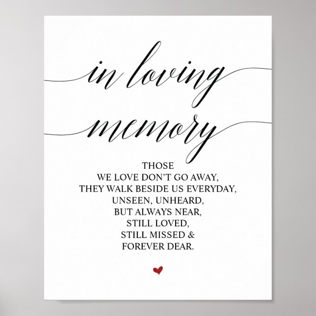 Loving Memory In Our Heart Memorial Sign (Front)